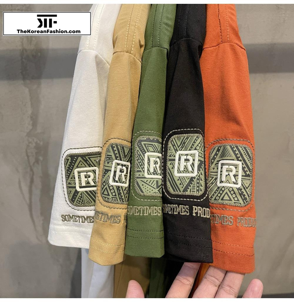 Letter 'R' Embroidered T-shirt
