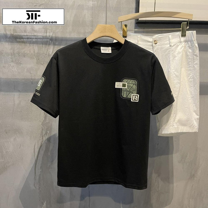 Letter 'R' Embroidered T-shirt