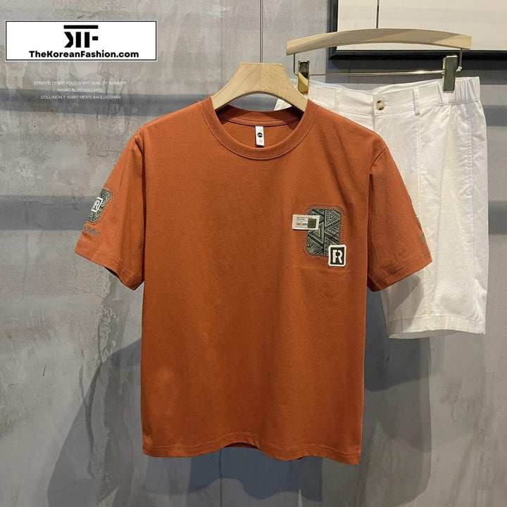 Letter 'R' Embroidered T-shirt