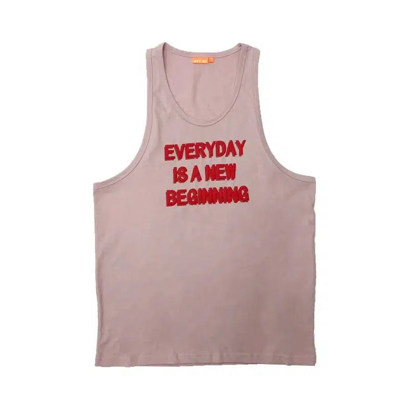 Lettering Print Gym Vest