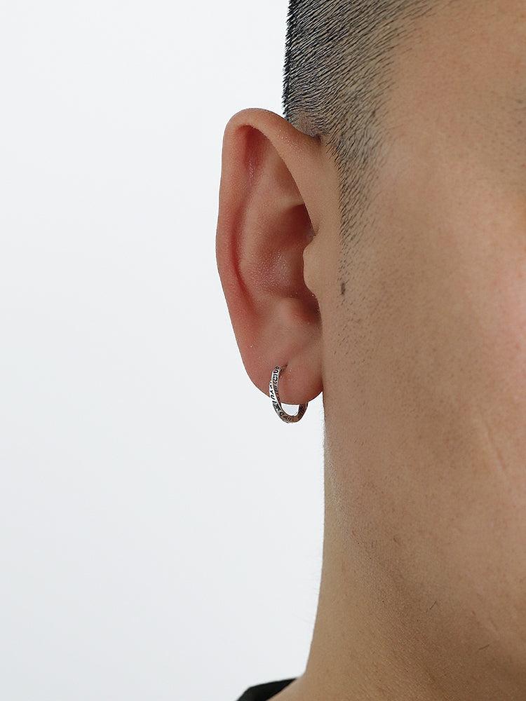 Lettering Twisted Hoop Earrings