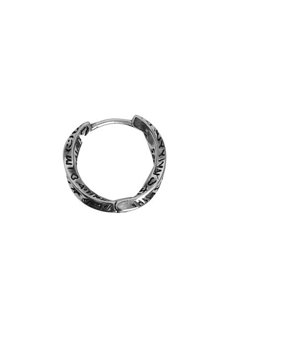 Lettering Twisted Hoop Earrings