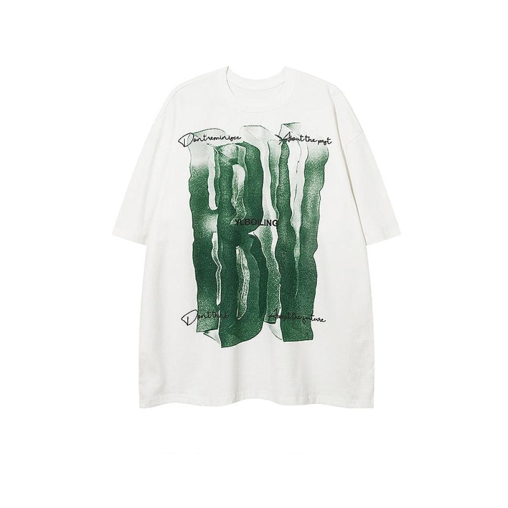 Letters Graffiti Printing Short-Sleeved T-Shirt