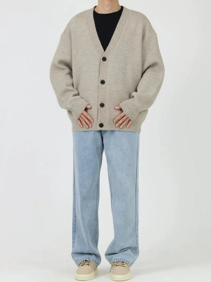 Light Blue Basic Straight-leg Jeans