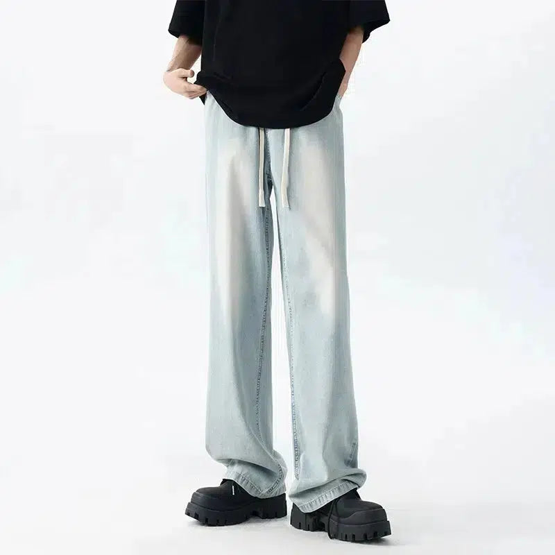 Light Blue Drape Drawstring Pants