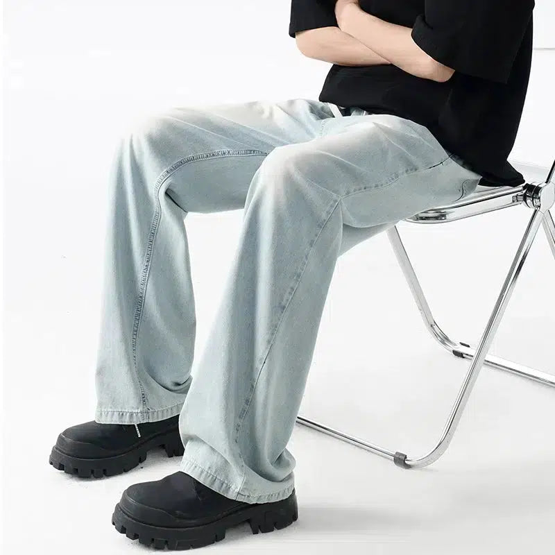 Light Blue Drape Drawstring Pants