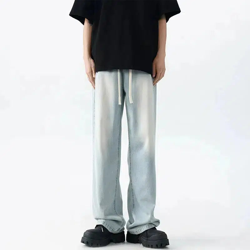 Light Blue Drape Drawstring Pants
