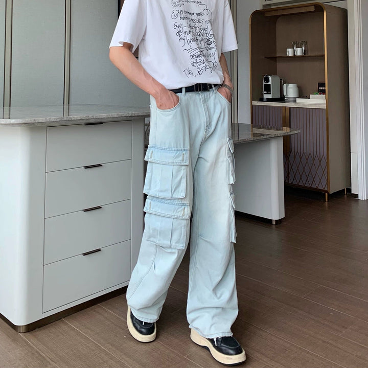 Light Blue Multi-pocket Jeans