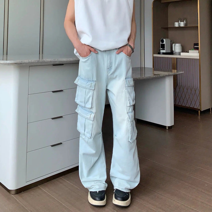 Light Blue Multi-pocket Jeans