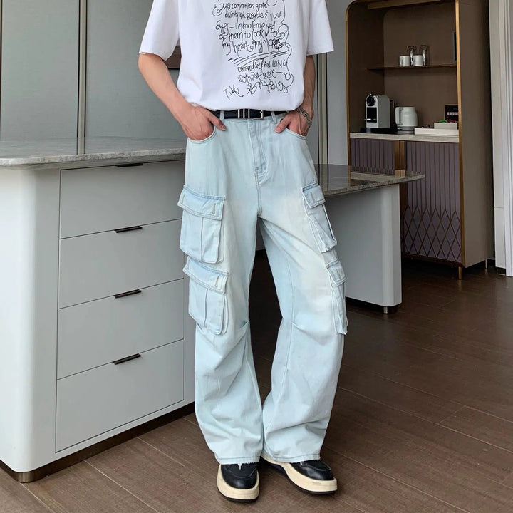 Light Blue Multi-pocket Jeans