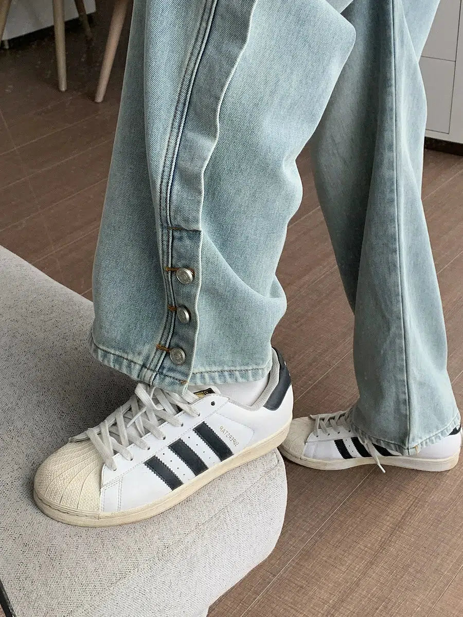 Light Blue Straight-leg Jeans