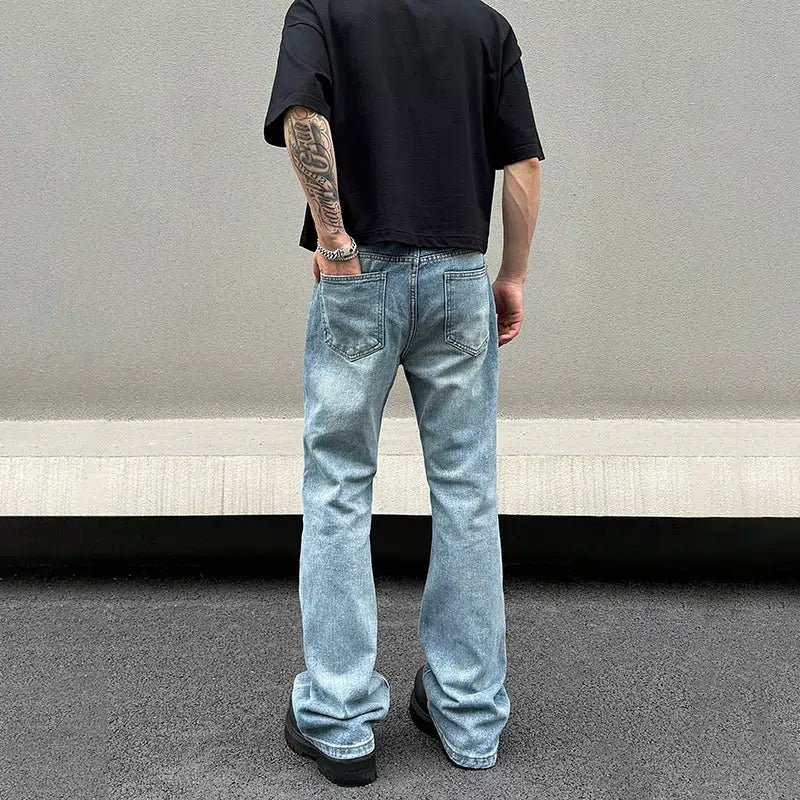 Light Blue Straight-leg Jeans