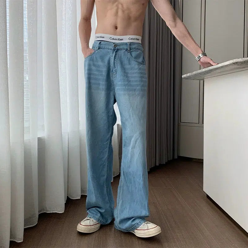 Light Blue Straight-leg Jeans