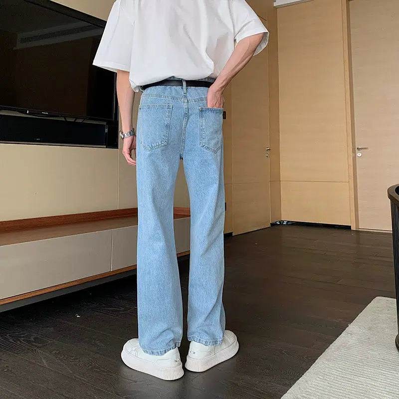 Light Blue Straight-leg Jeans