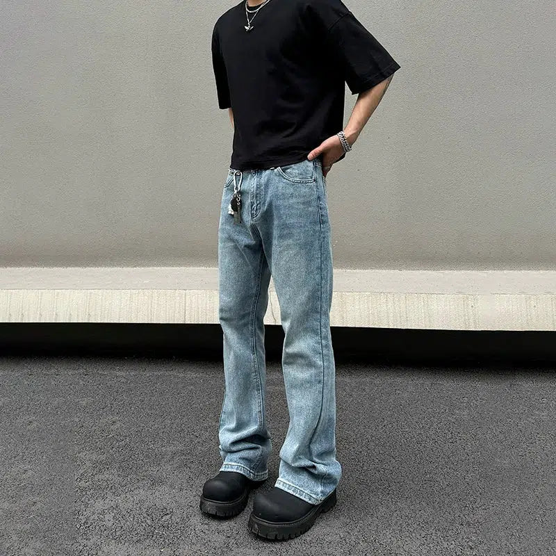Light Blue Straight-leg Jeans