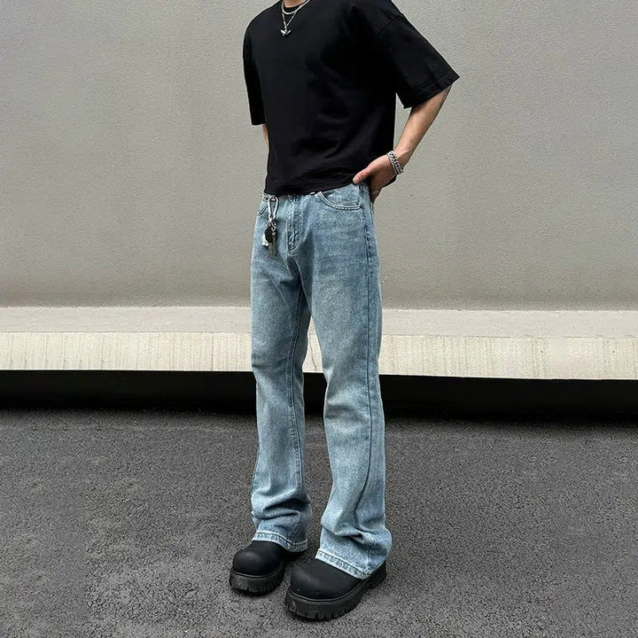Light Blue Straight-leg Jeans