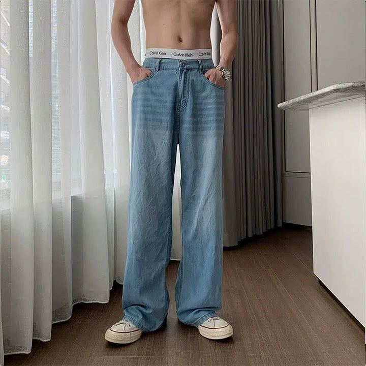 Light Blue Straight-leg Jeans