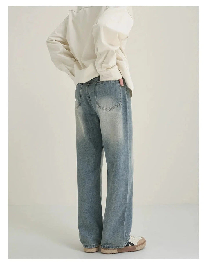 Light Blue Straight-leg Jeans