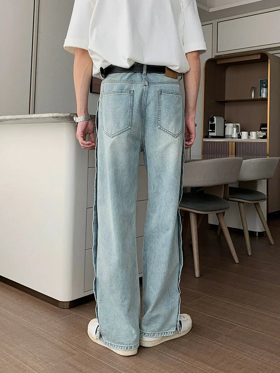 Light Blue Straight-leg Jeans