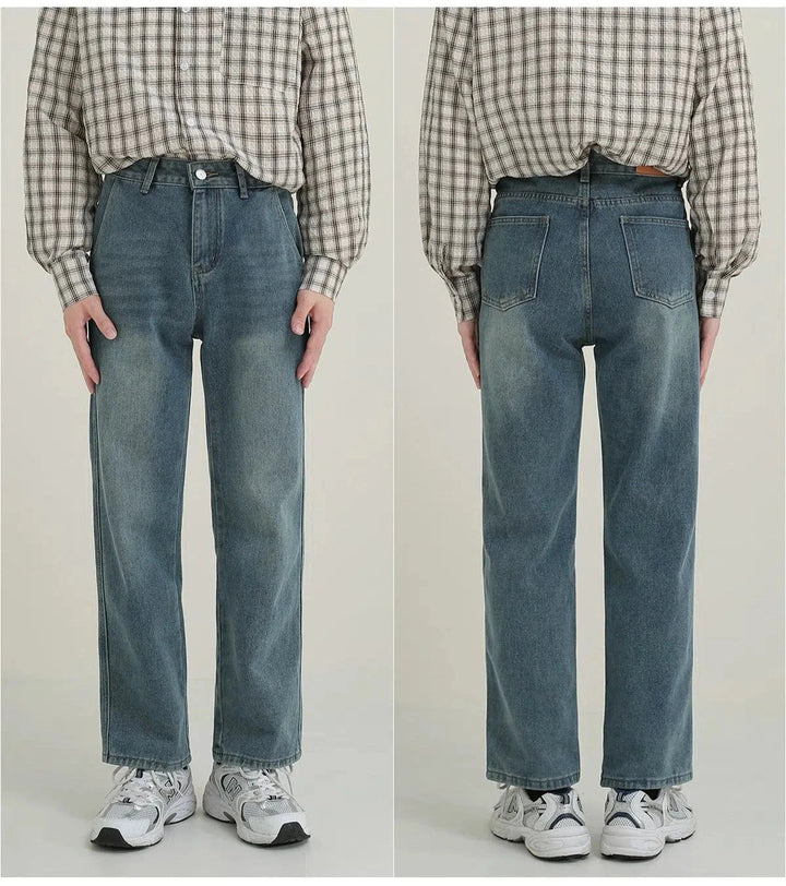 Light Blue Straight-leg Jeans