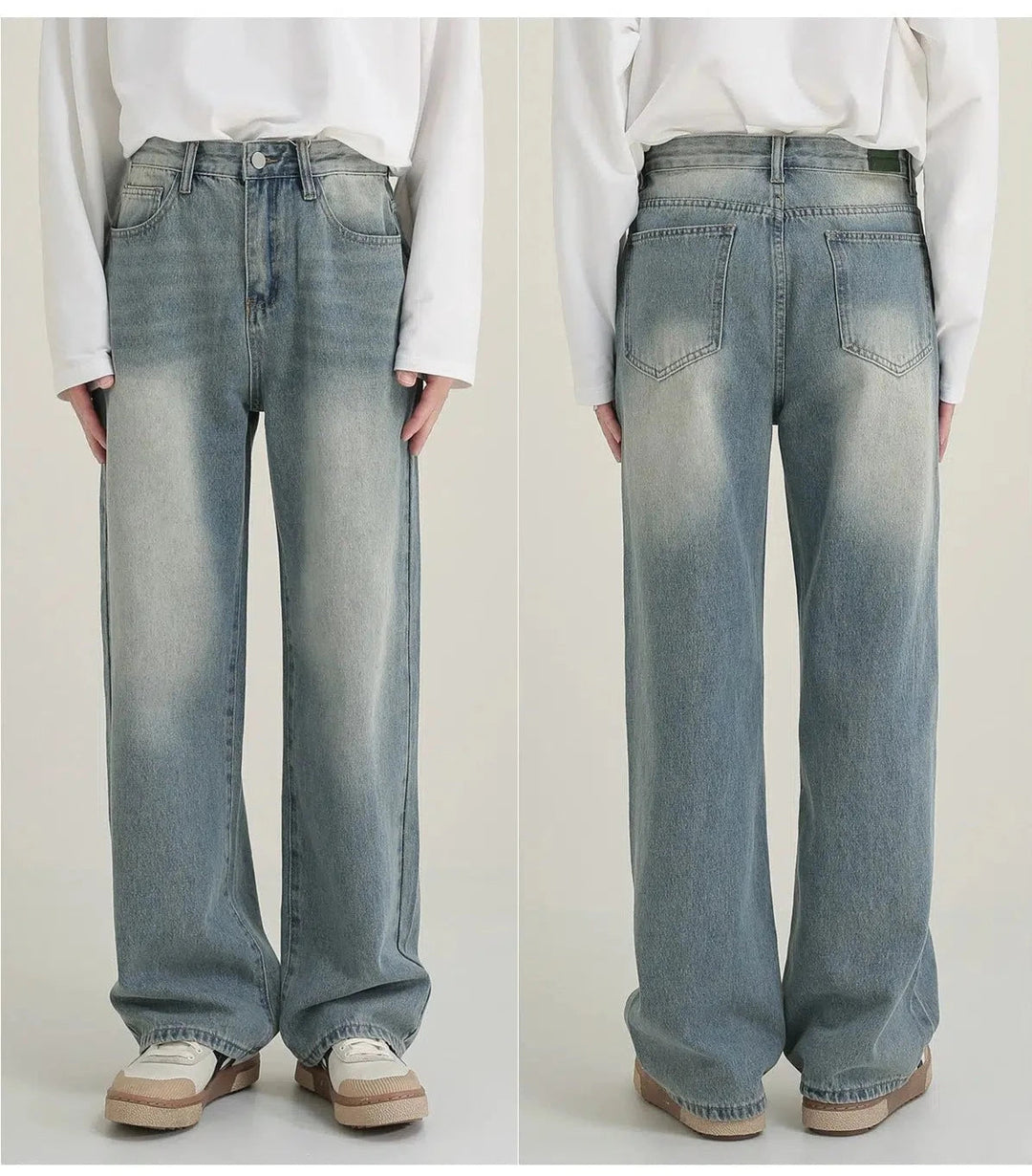 Light Blue Straight-leg Jeans