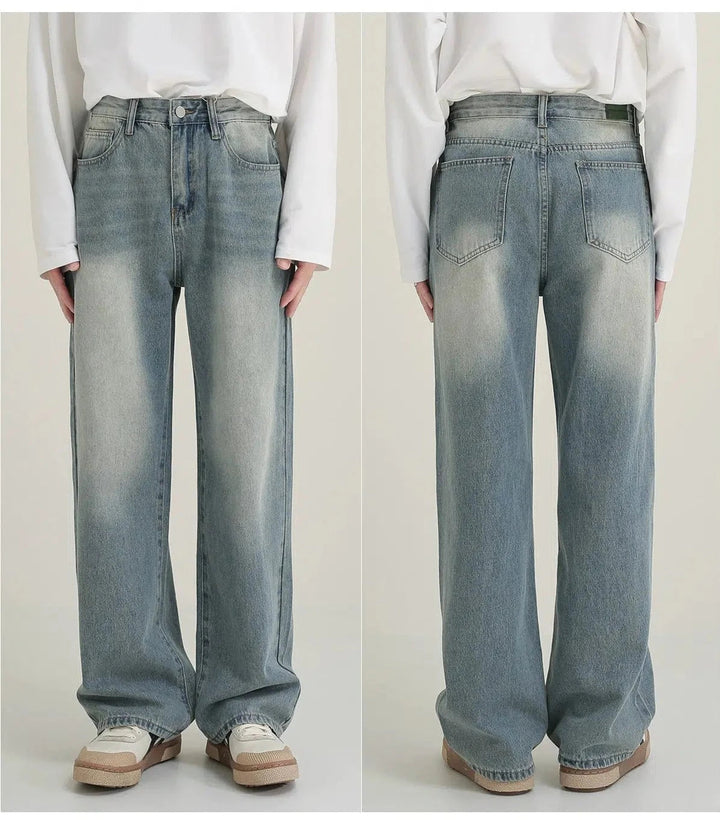 Light Blue Straight-leg Jeans