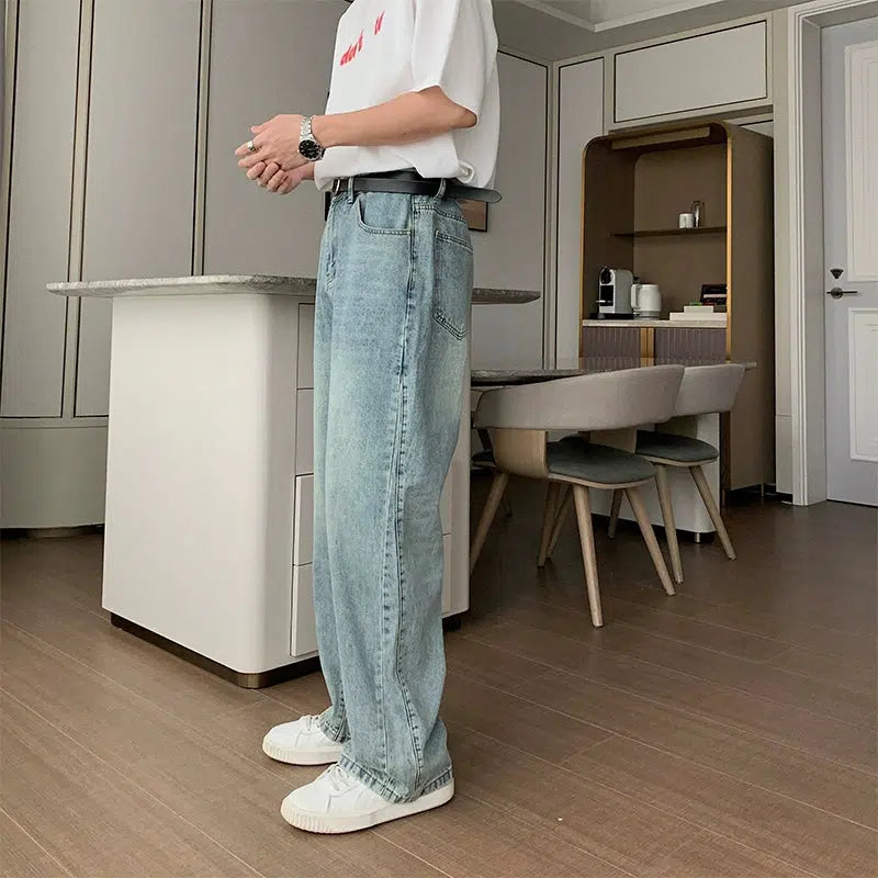 Light Blue Straight-leg Jeans