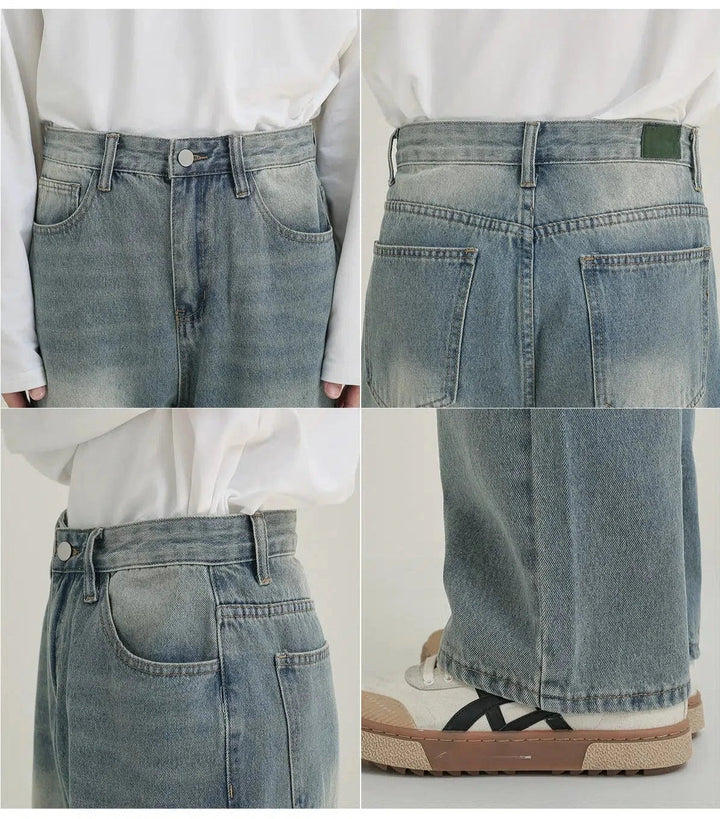 Light Blue Straight-leg Jeans