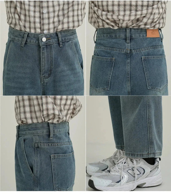 Light Blue Straight-leg Jeans