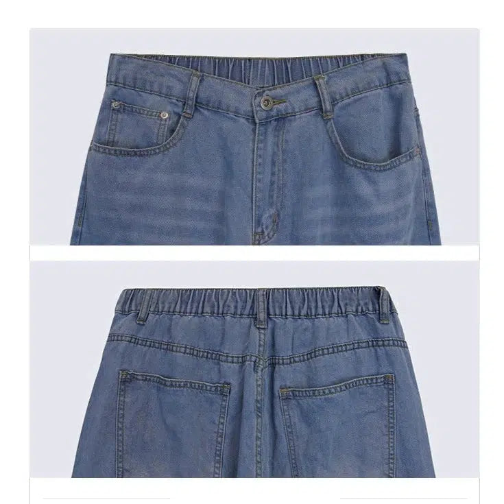 Light Blue Straight-leg Jeans