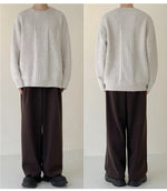 Light Gray Drape Crew Neck Sweater