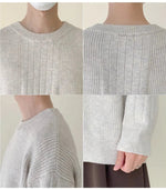 Light Gray Drape Crew Neck Sweater