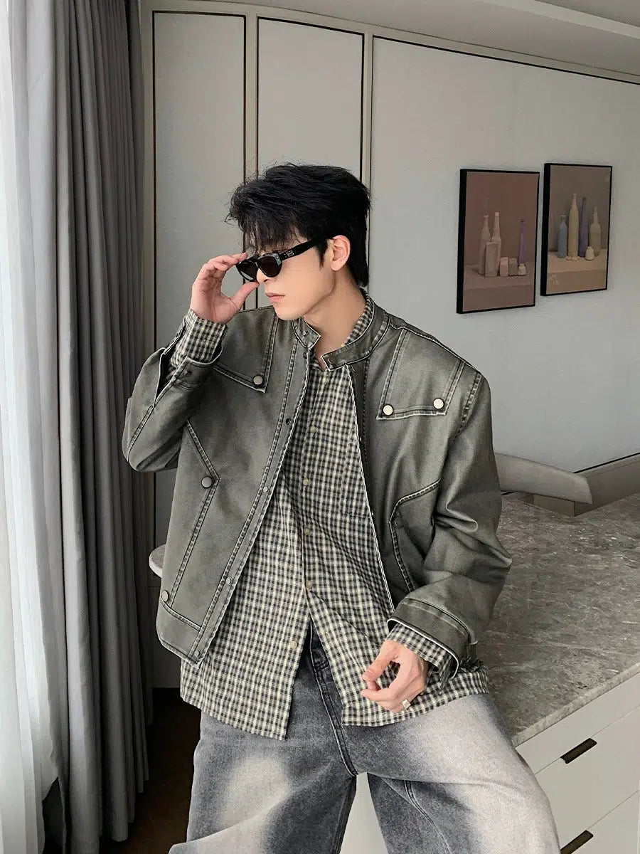 Lightweight Leather Bomber Jacket