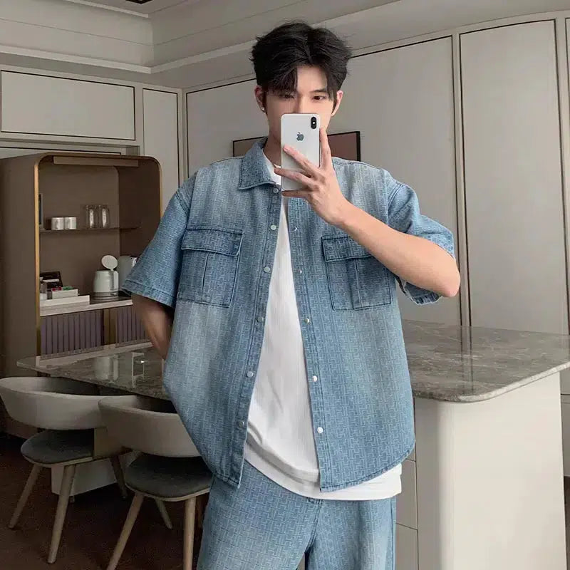 Mens short sleeve denim jacket deals