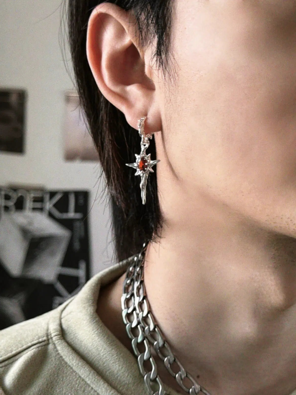 Liquid Diamond Star Earrings