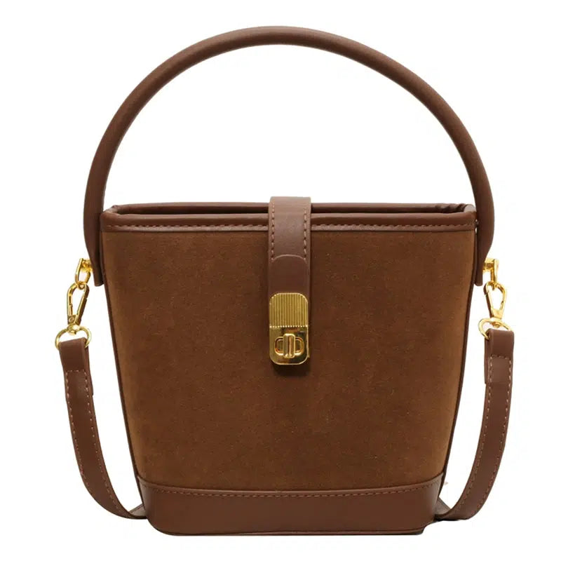 Lock Clip Adjustable Strap Bucket Bag