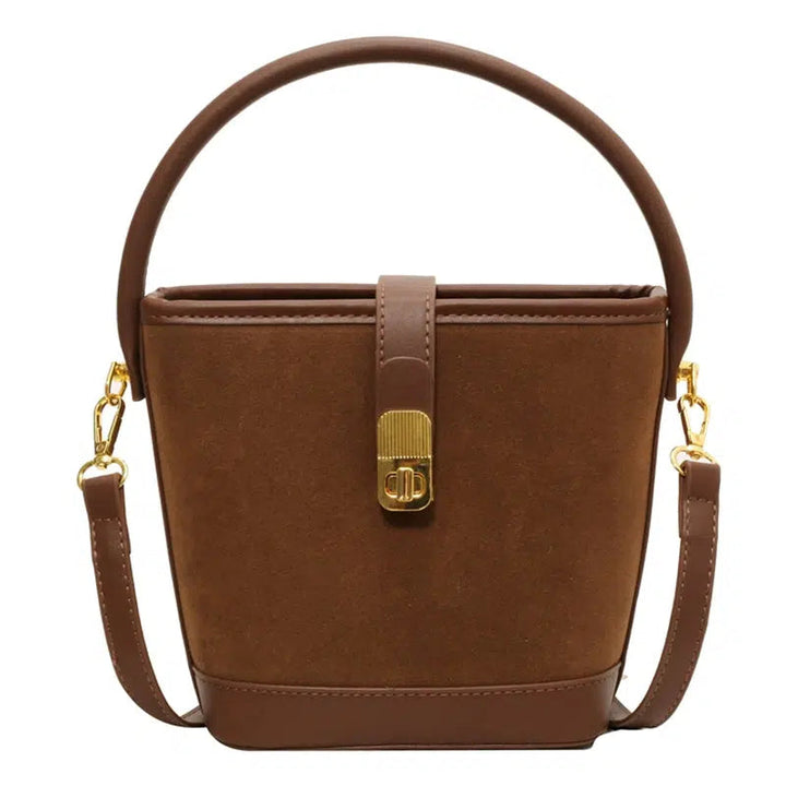 Lock Clip Adjustable Strap Bucket Bag