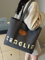 Logo Patch Canvas Tote Bag