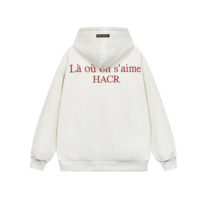 Logo Slogan Embroidered Hoodie