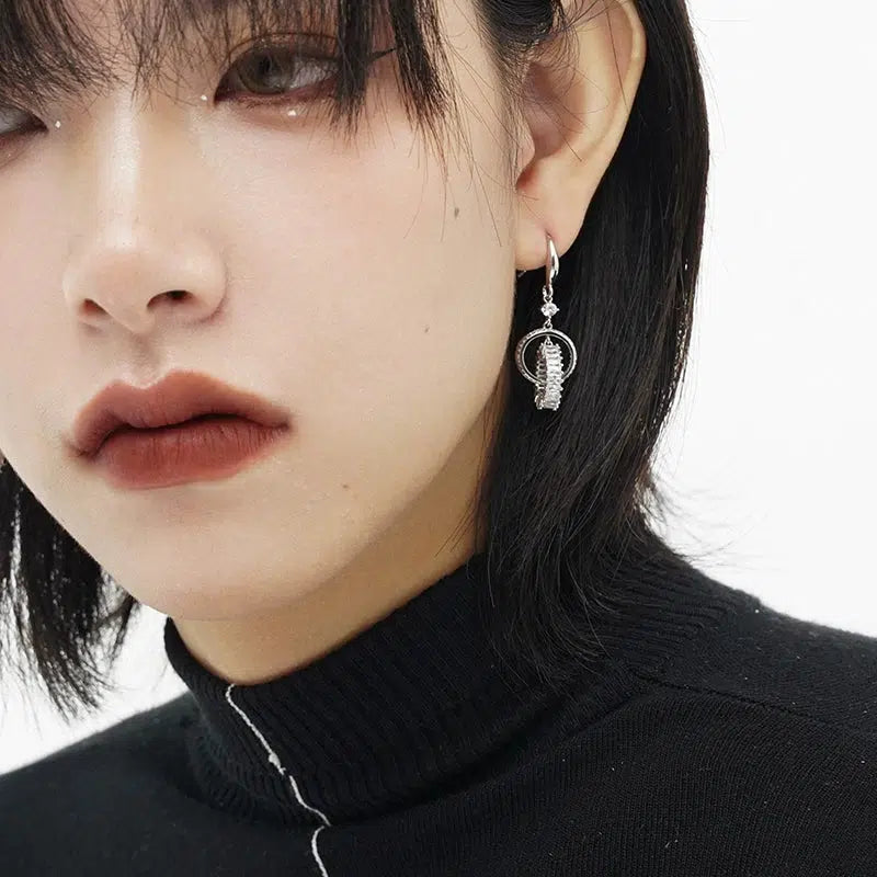 Long Circle Earrings