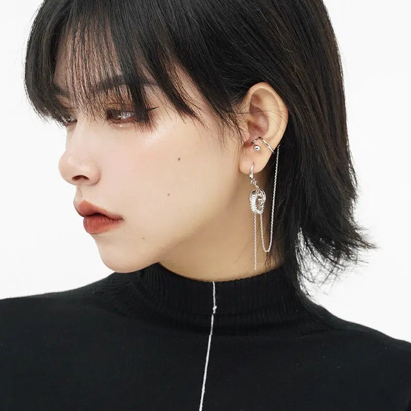 Long Circle Earrings