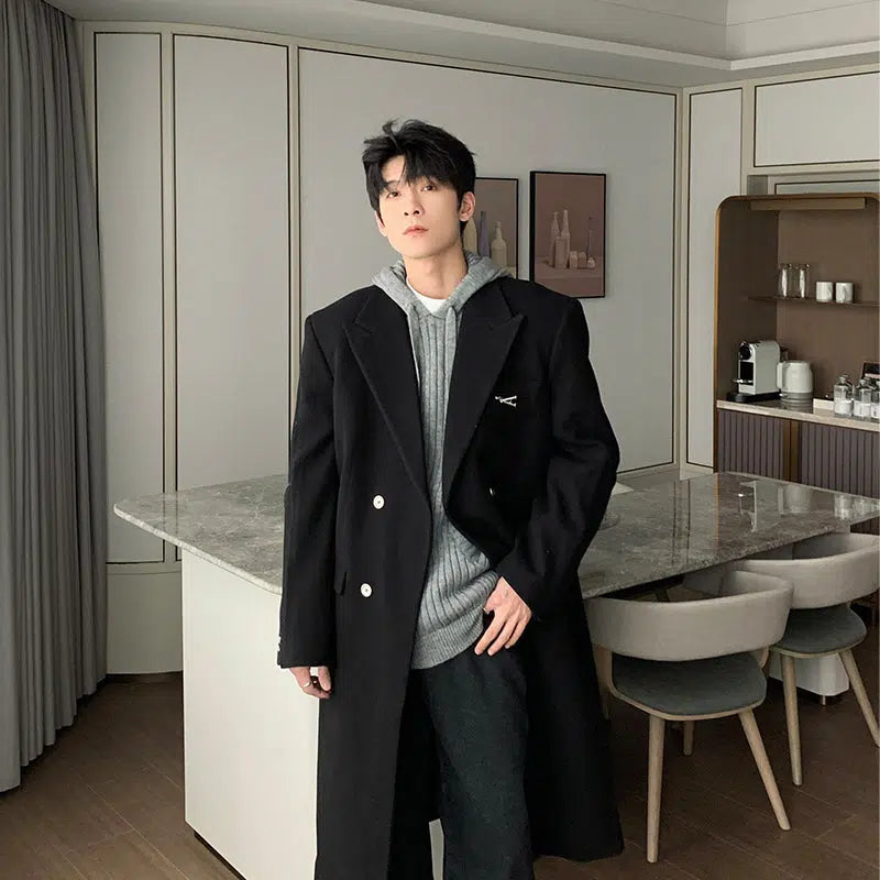 Long Double-breasted Wool Coat