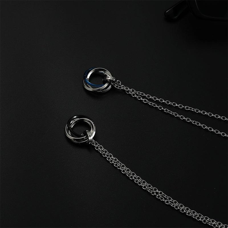 Long Metal Ring Pendant Necklace