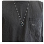 Long Metal Ring Pendant Necklace