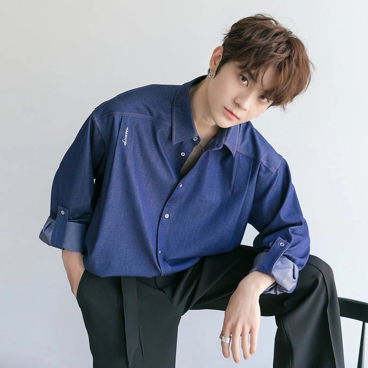 Long Sleeve Button Denim Shirt