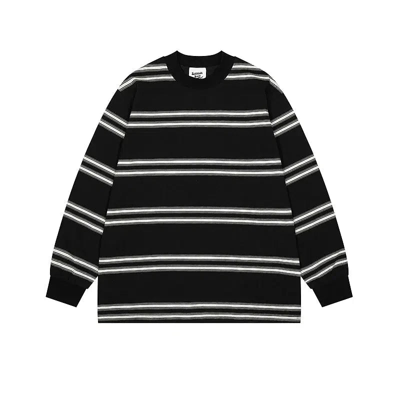 Long-Sleeve Crewneck Striped