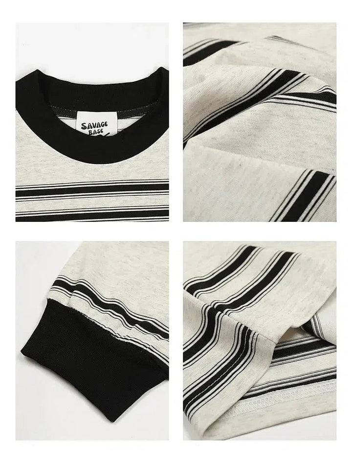 Long-Sleeve Crewneck Striped