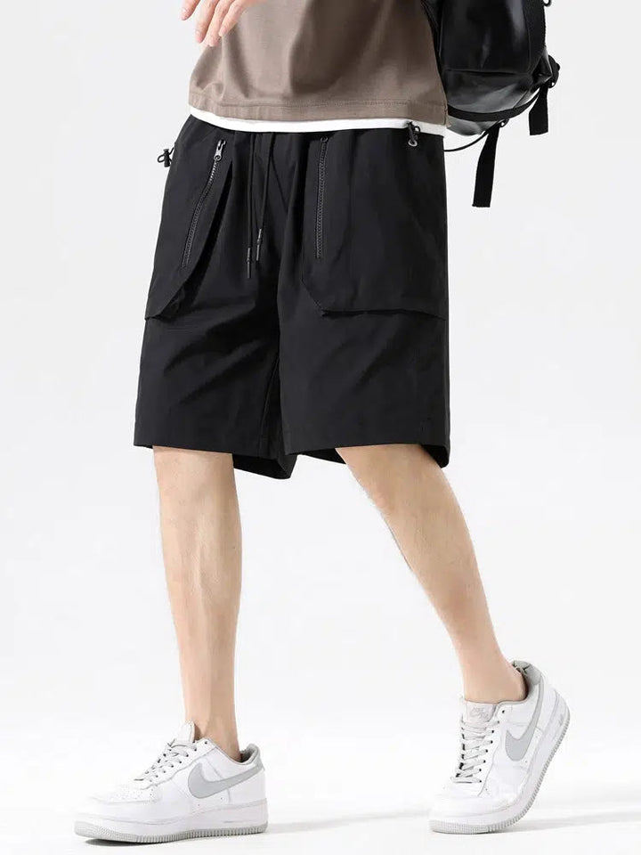 Loose Drawstring Casual Cargo Shorts