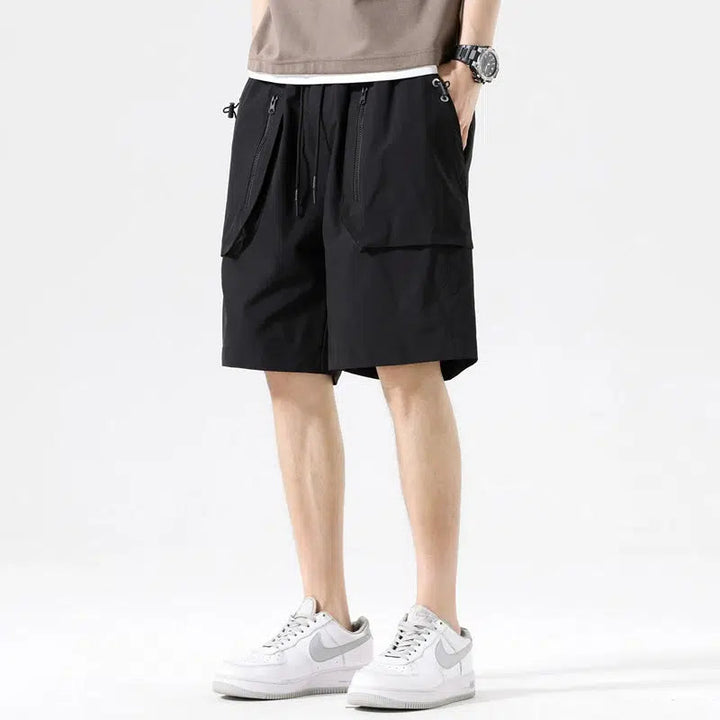 Loose Drawstring Casual Cargo Shorts