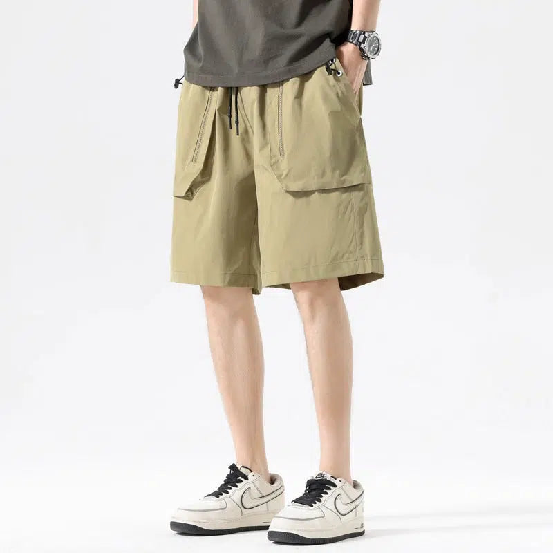 Loose Drawstring Casual Cargo Shorts